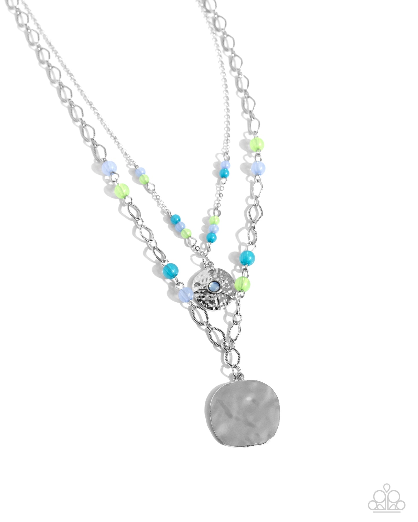 Sand Dollar Season - Blue Beads/Sand Dollar Pendant Paparazzi Necklace & matching earrings