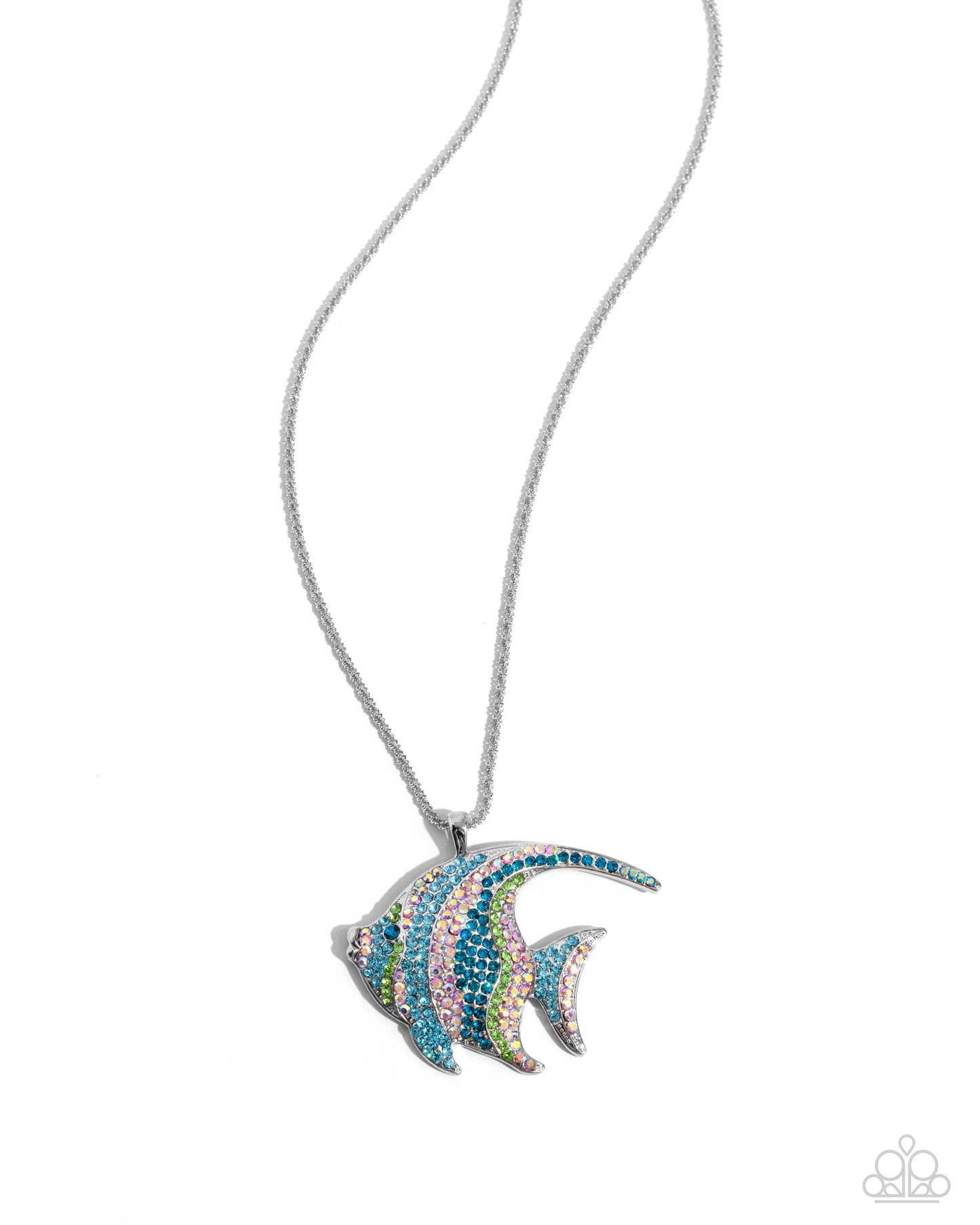 Tropical Talent - Multicolored Rhinestone Angelfish Pendant Paparazzi Necklace & matching earrings