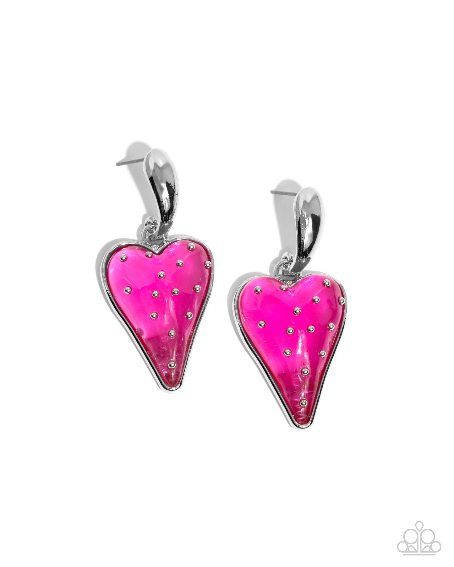 Glossy Goodwill - Pink Strawberry Pendant Paparazzi Post Earrings