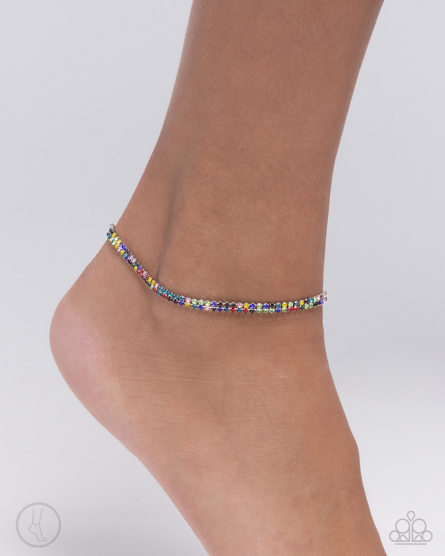 Adorable Anklet - Multicolored Rhinestone Paparazzi Anklet