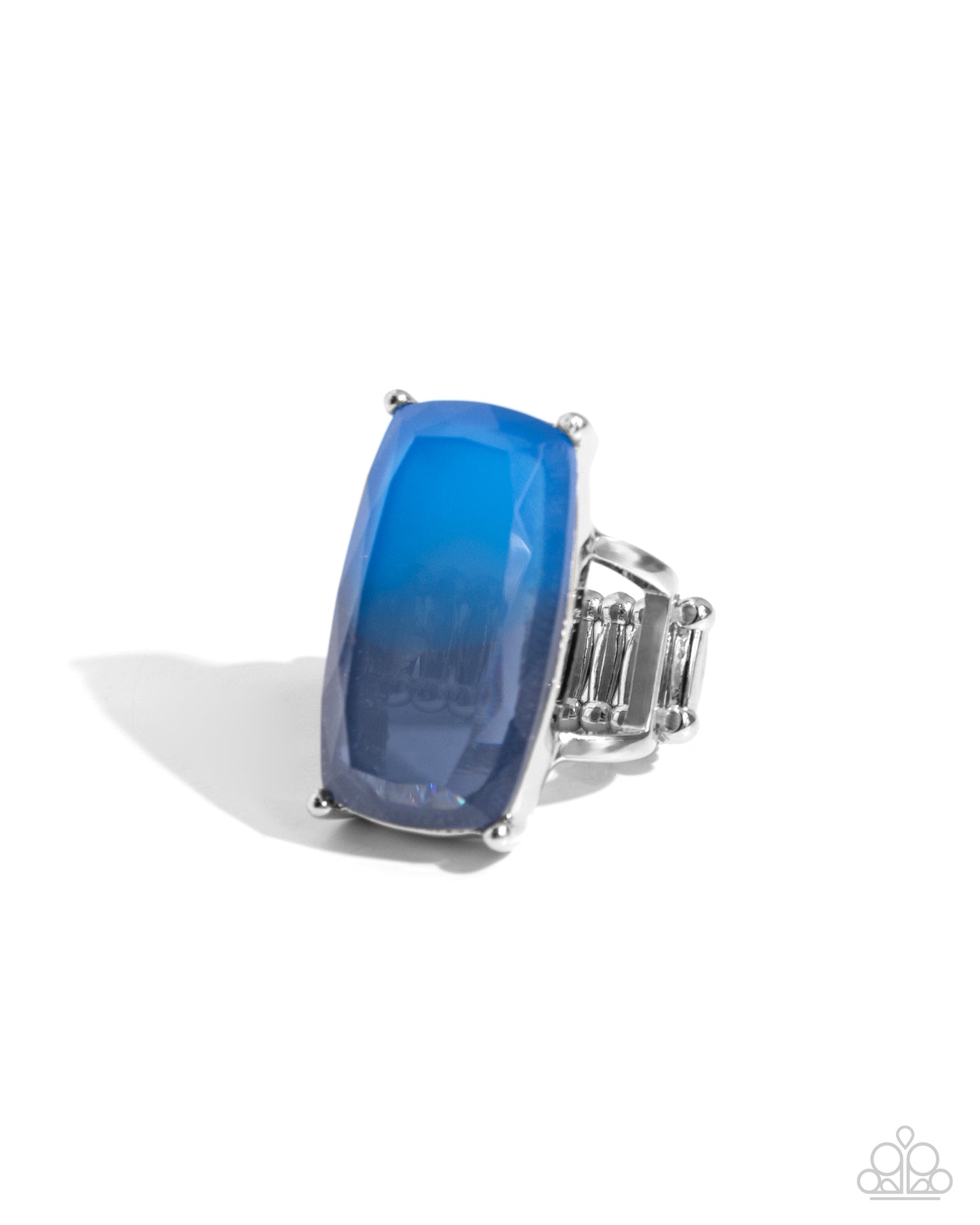 Dramatic Duo - Blue Ombre Faceted Gem Paparazzi Ring