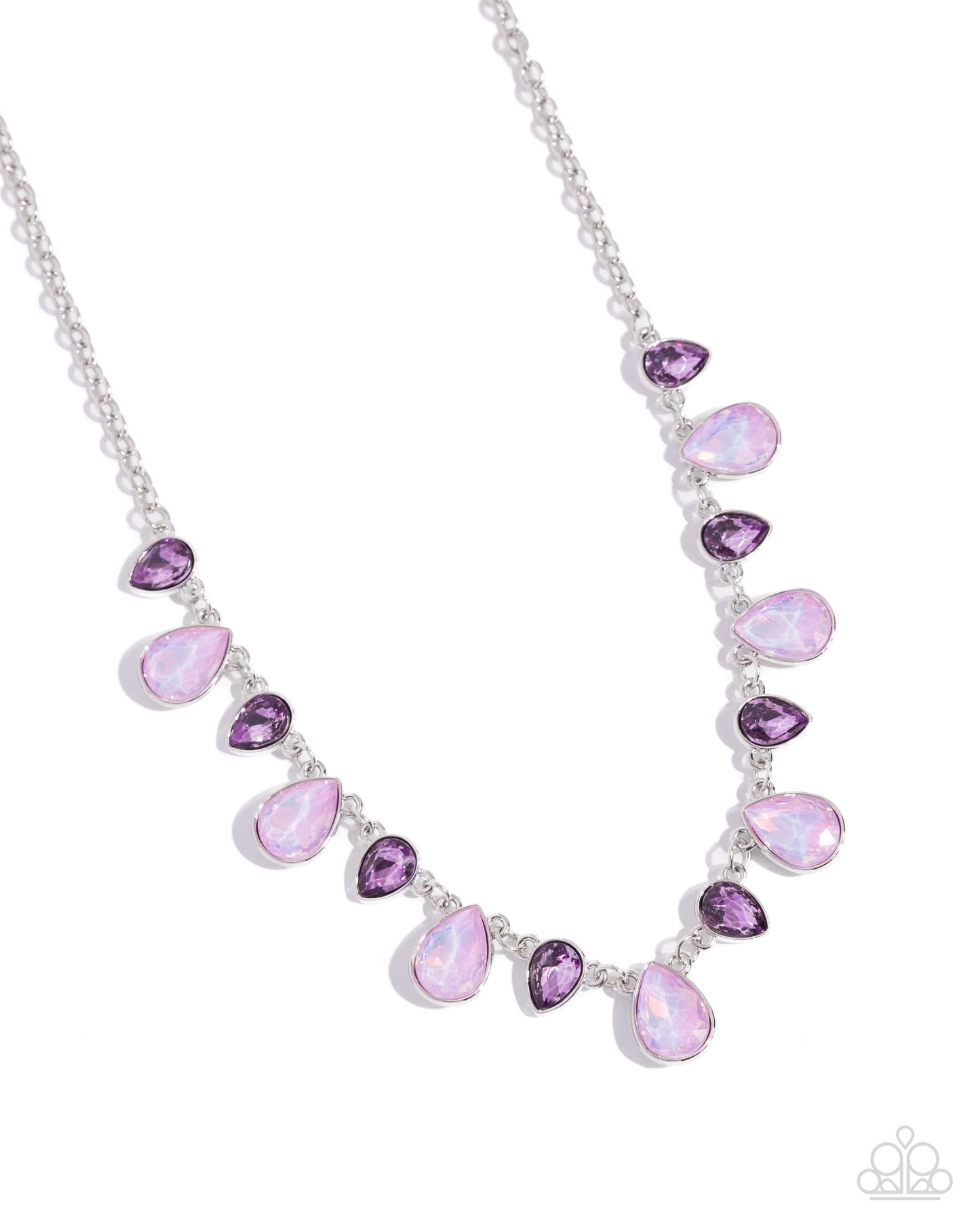 Summer Season - Purple Opalescent/Purple Teardrops Paparazzi Necklace & matching earrings