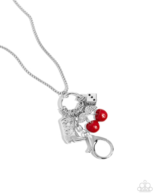 Casual Cowboy - Red Cherries/Dice/Cowboy Boot Charms Paparazzi LANYARD Necklace & matching earrings