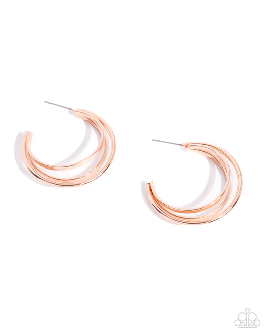 Curly Charisma - Copper Thick Curl Paparazzi Hoop Earrings