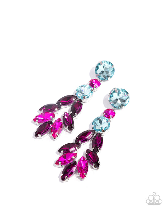 Cascading Cache - Multicolored Gems Paparazzi Earrings