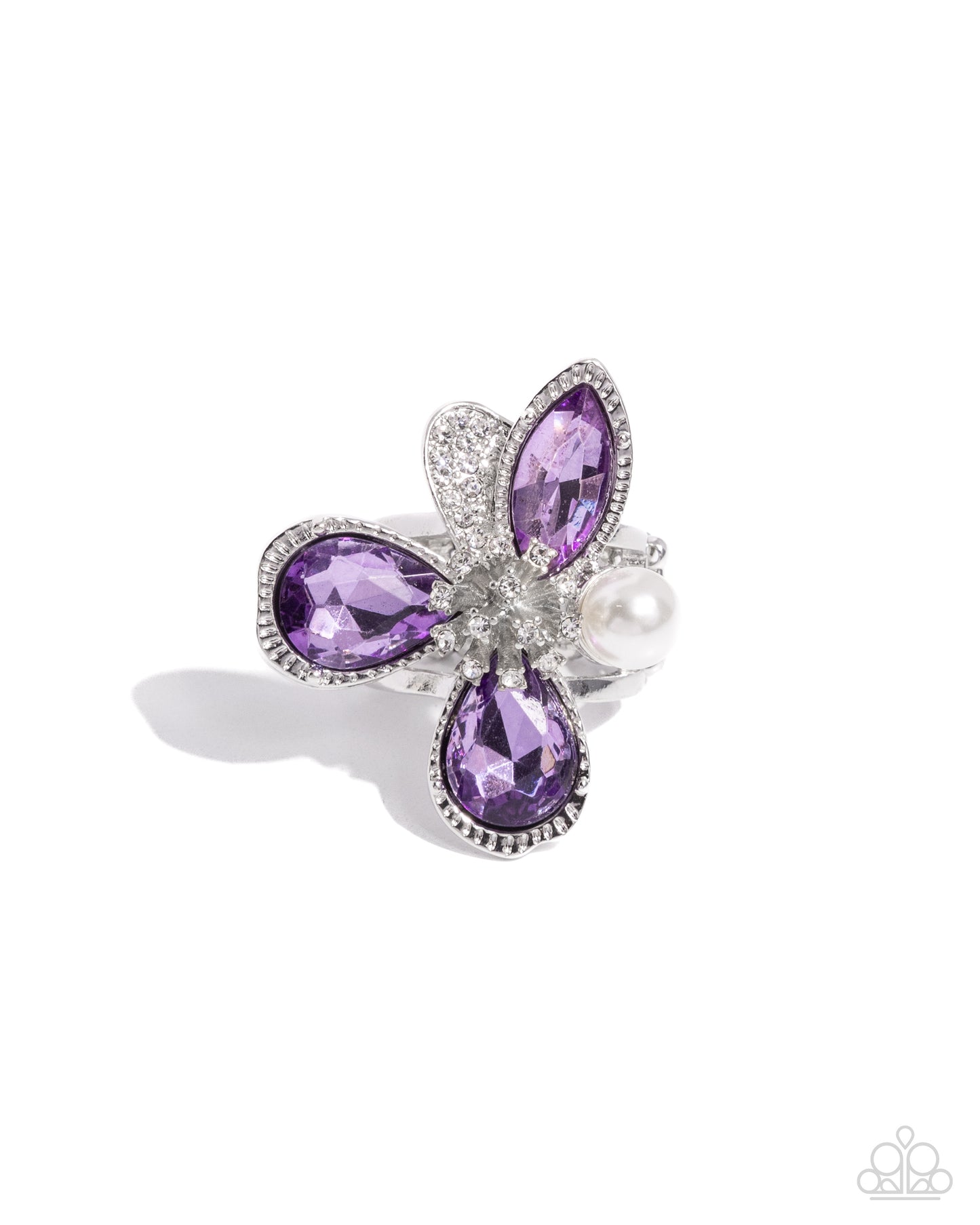 FLORAL Excellence - Purple Gems Abstract Flower Paparazzi Ring