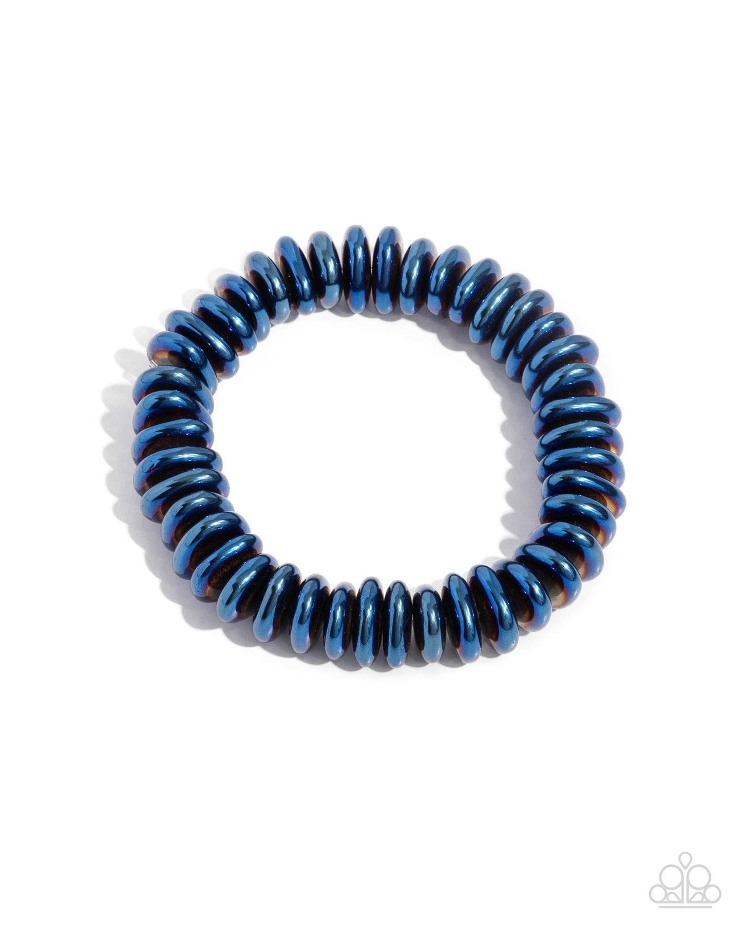 Dynamic Discs - Blue Oil Spill Disc Paparazzi Stretch Bracelet