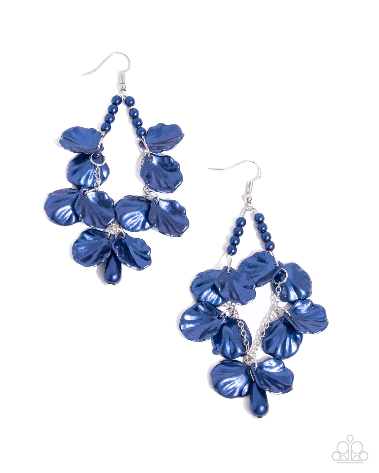 Coastal Century - Blue Pearly Seashells/Blue Pearl Beaded Paparazzi Earrings