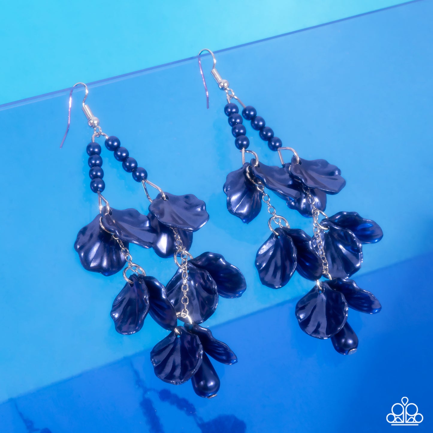 Coastal Century - Blue Pearly Seashells/Blue Pearl Beaded Paparazzi Earrings