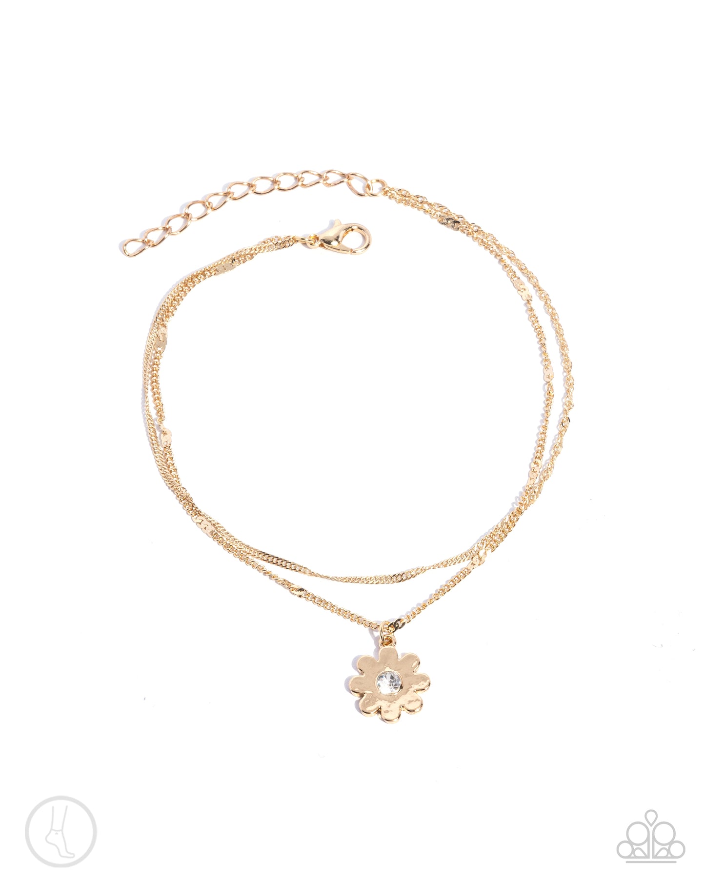 Blossoming Breeze - Gold Flower Charm & Gold Chain Paparazzi Anklet
