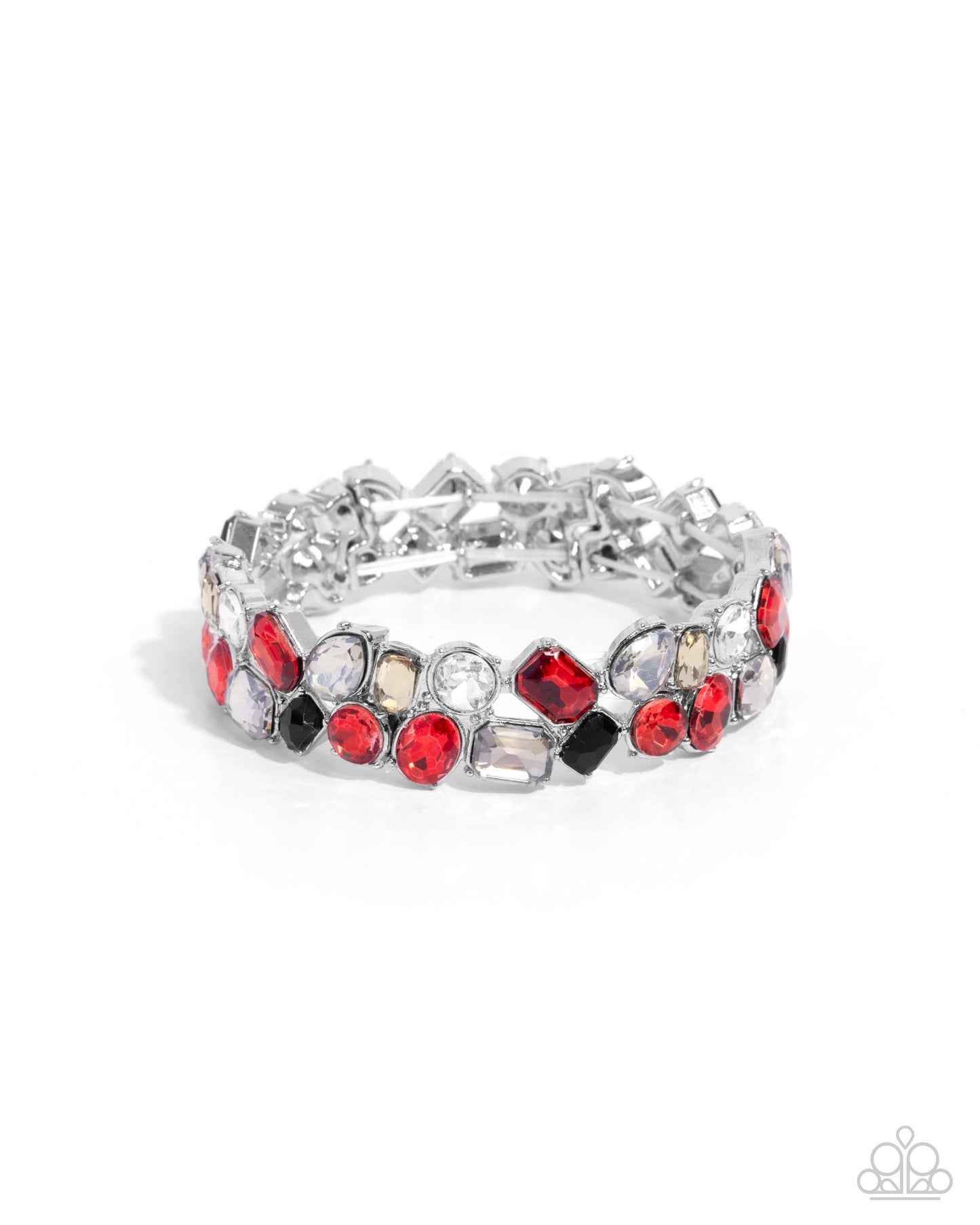 Handcrafted Haven - Red & Multicolored Gems Paparazzi Stretch Bracelet