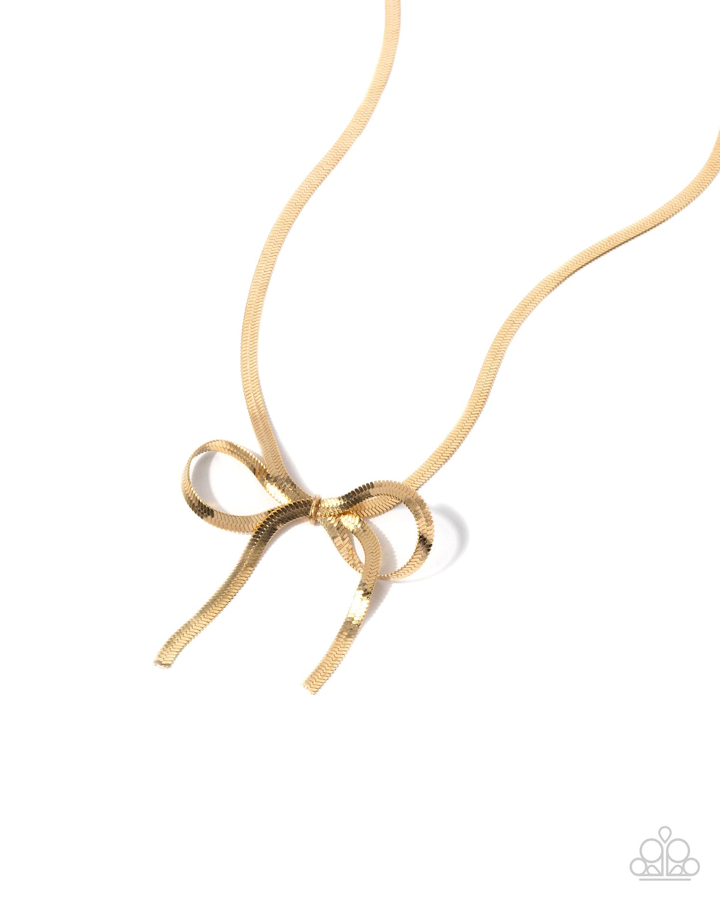 Ladylike Legato - Gold Boston Link Chain Bow Paparazzi Necklace & matching earrings