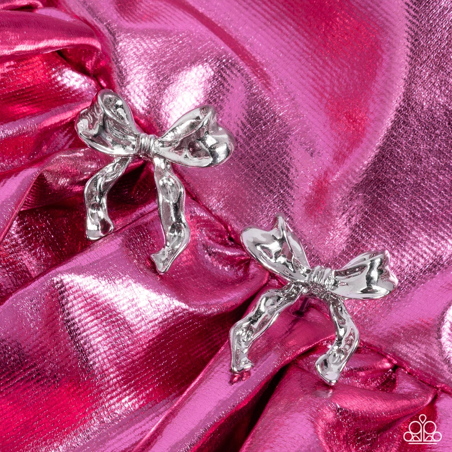 Princess Treatment - Silver Bow Paparazzi Post Earrings
