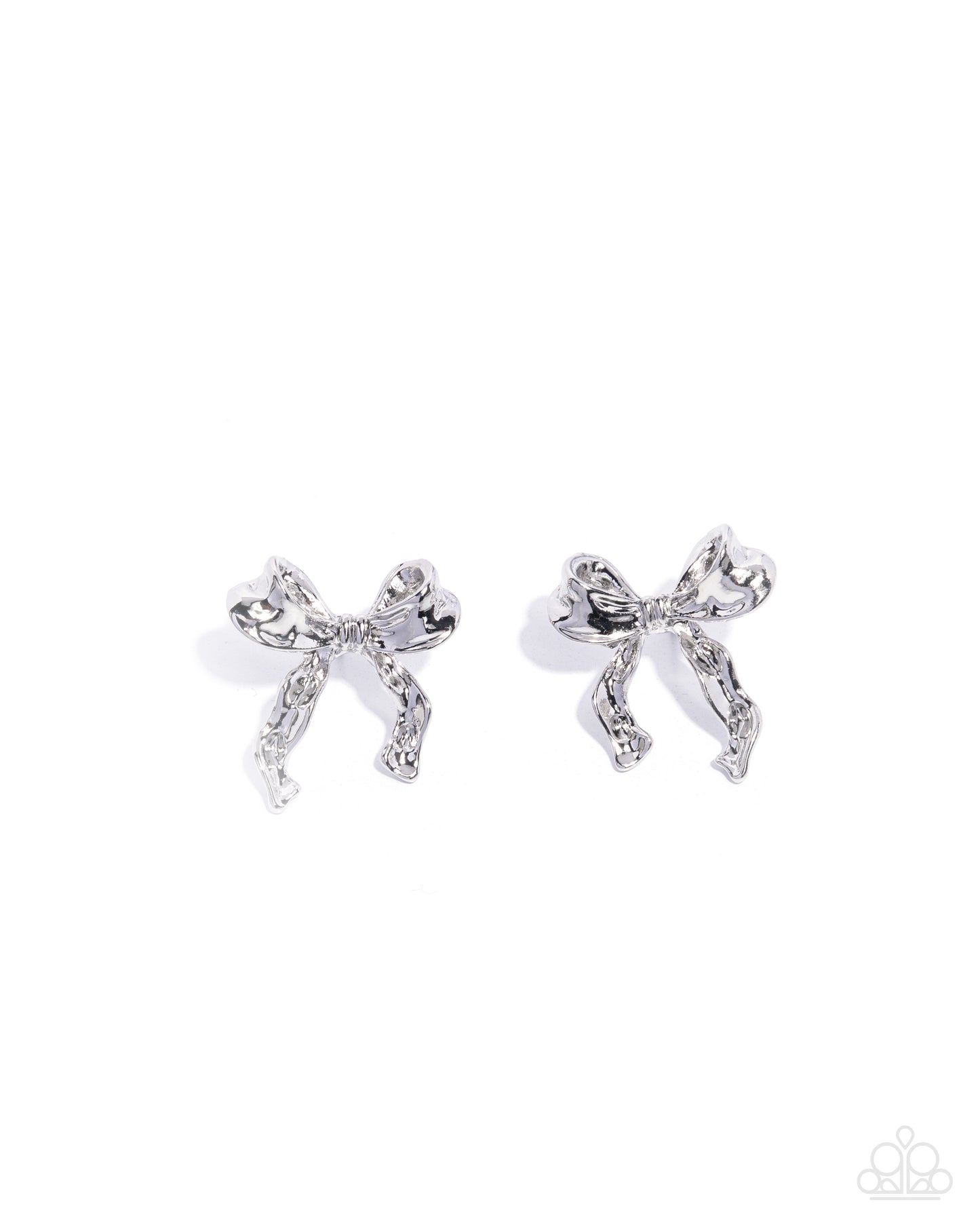 Princess Treatment - Silver Bow Paparazzi Post Earrings