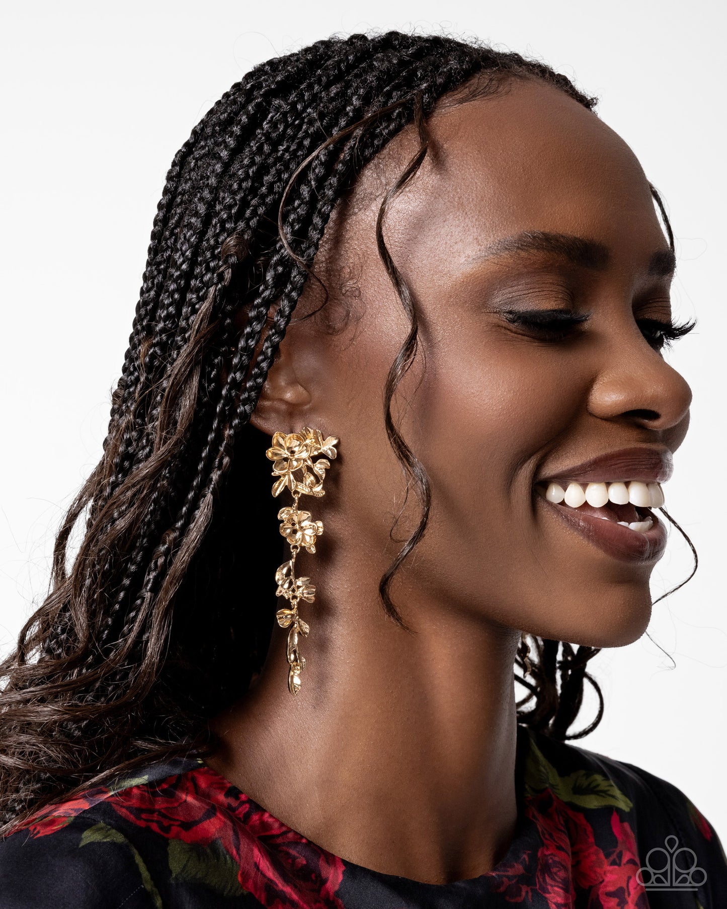 Generous Garden - Gold Flowers & Gold Leaves Paparazzi Earrings