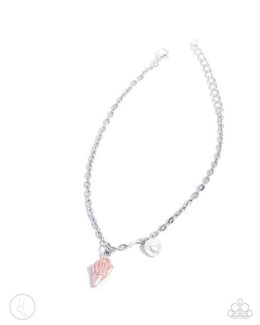 Coastal Character - Orange Conch Shell Charm Paparazzi Anklet