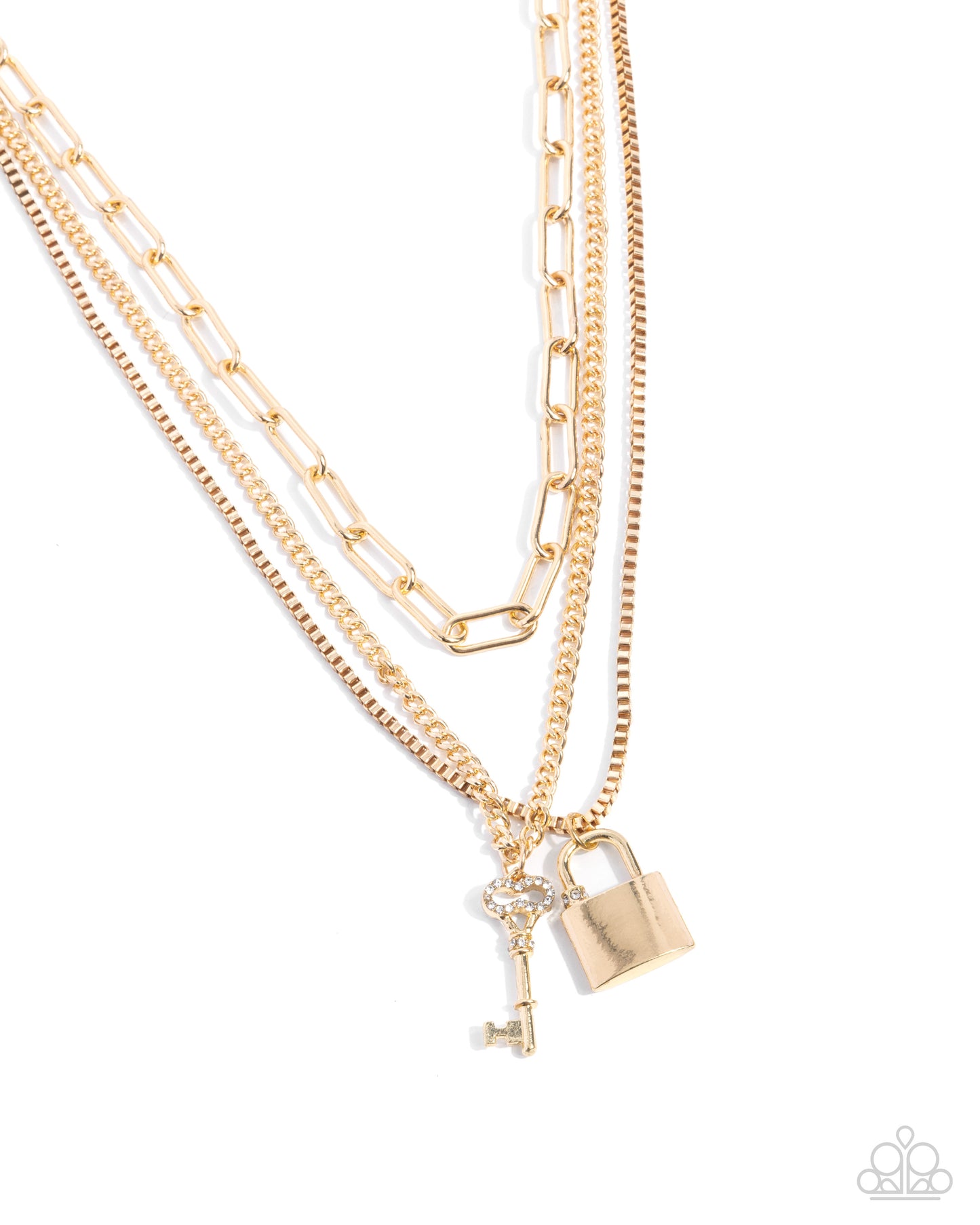 LOCKS of Luck - Gold Chains/Gold Key & Padlock Pendants Paparazzi Necklace