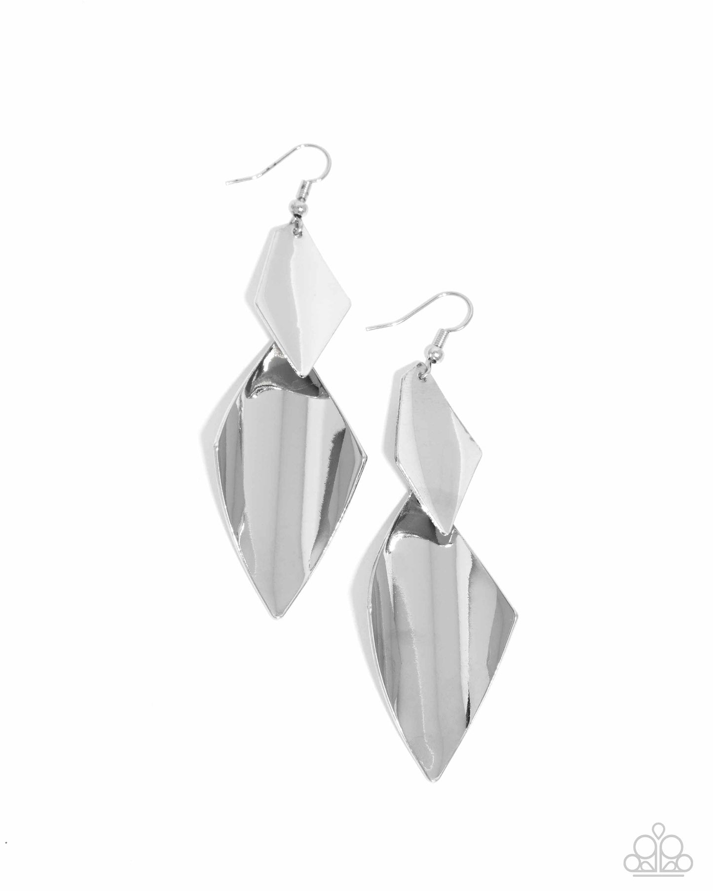 Skillfully Sheared - Silver Interconnected Reflective Pieces Paparazzi Earrings