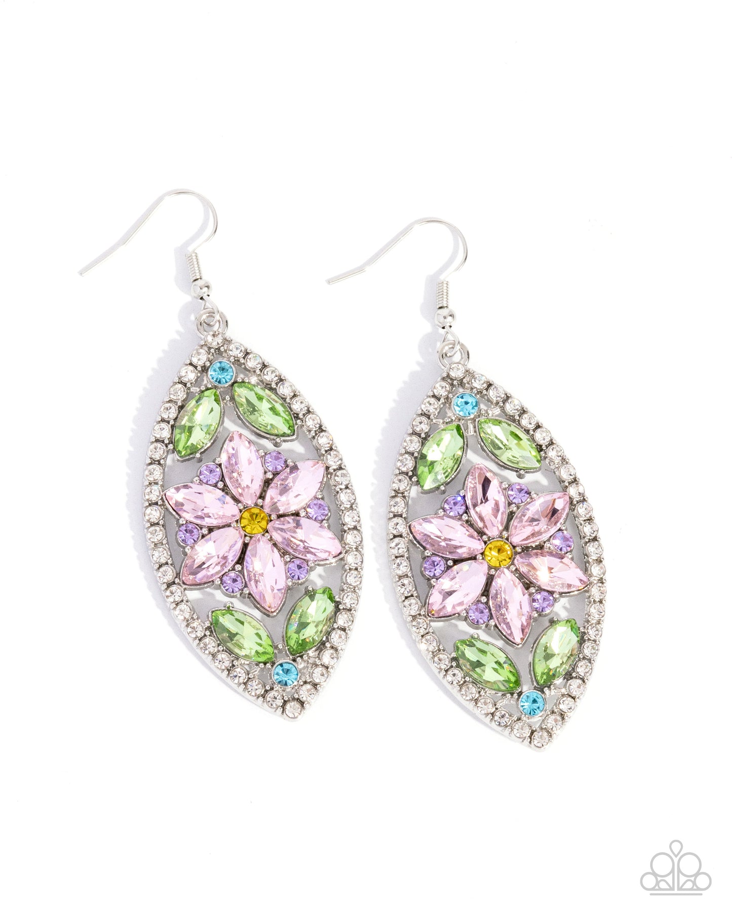 Gallant Garden - Multicolored Flower Rhinestone Paparazzi Earrings
