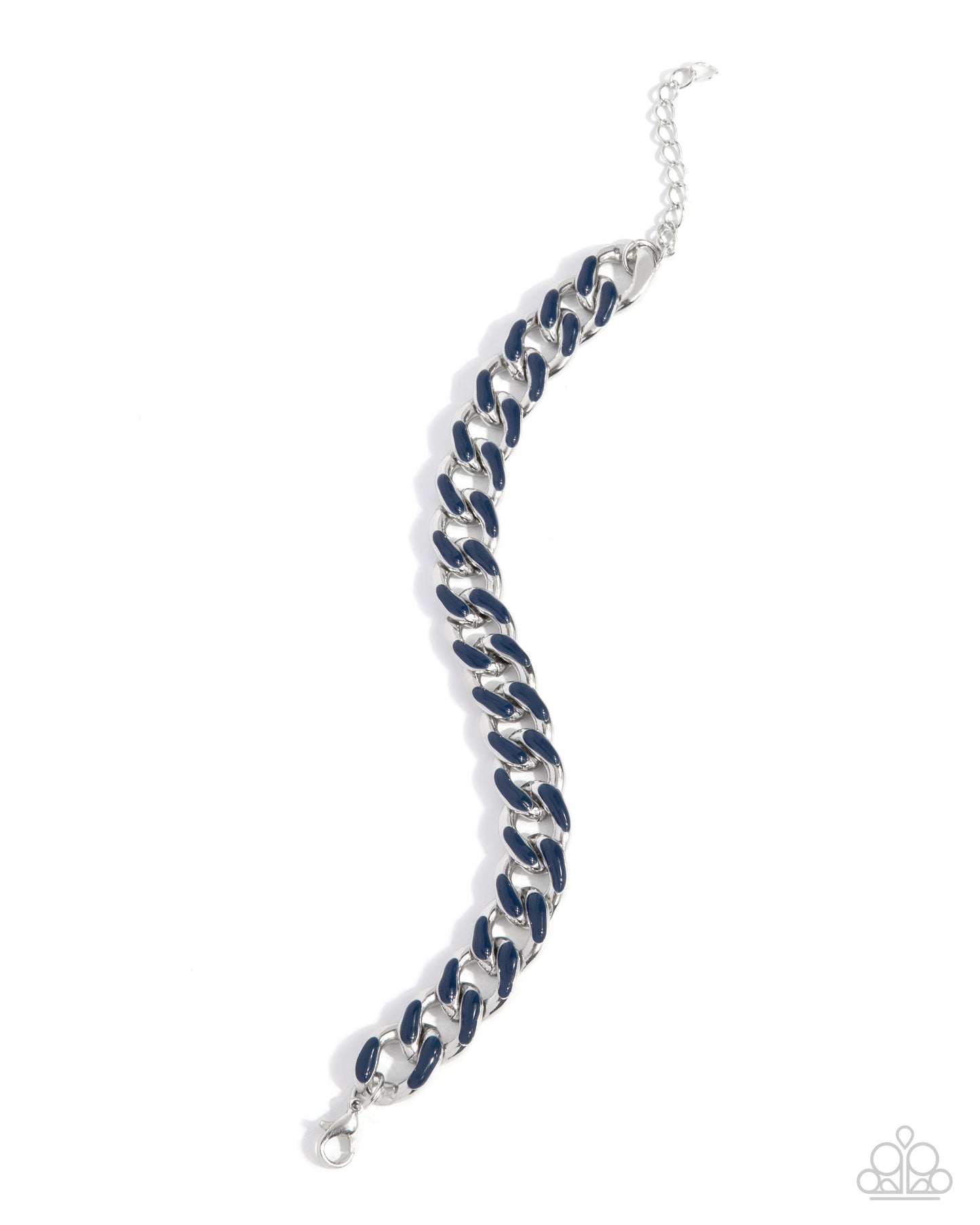 Painted Prelude - Blue Painted Finish/Oversized Curb Chain Paparazzi Adjustable Bracelet