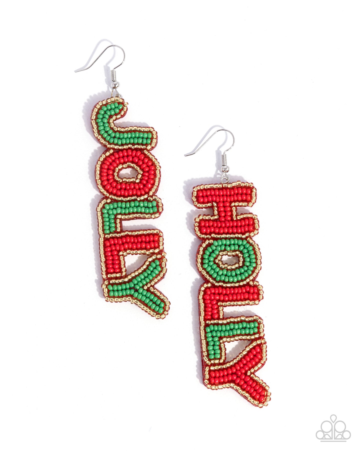 Jolly Holiday - Multicolored Red & Green Seed Bead "Holly" "Jolly" Paparazzi Earrings