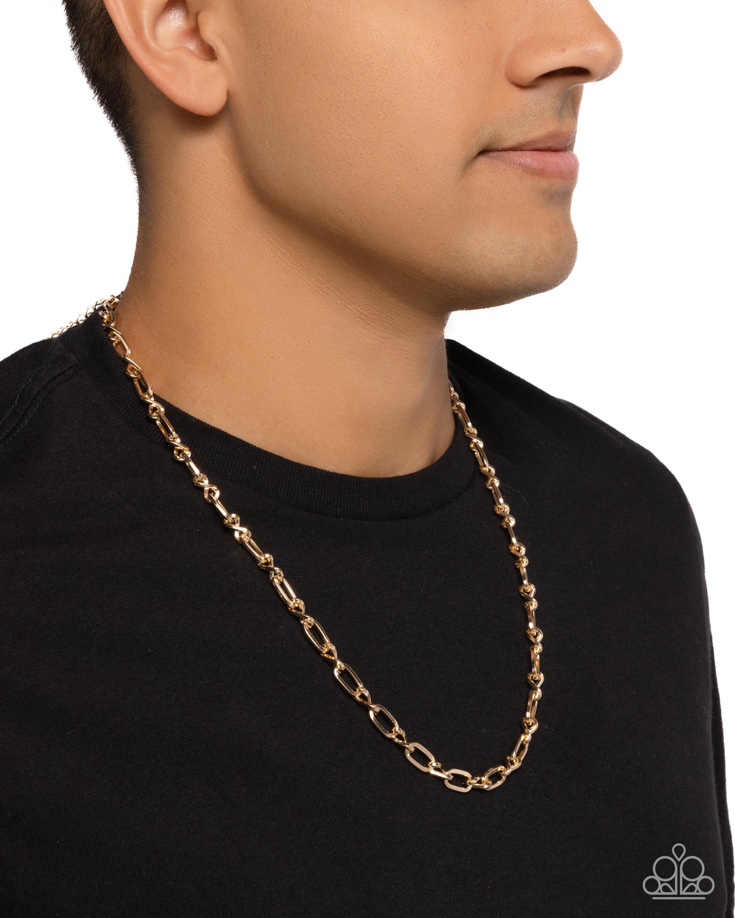 Mr. Steal Your Girl - Gold Oval Link Paparazzi Men's Necklace