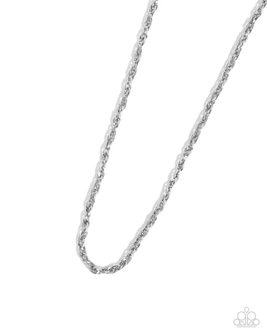 Simple Showroom - Silver Abstract Layered Chain Paparazzi Necklace