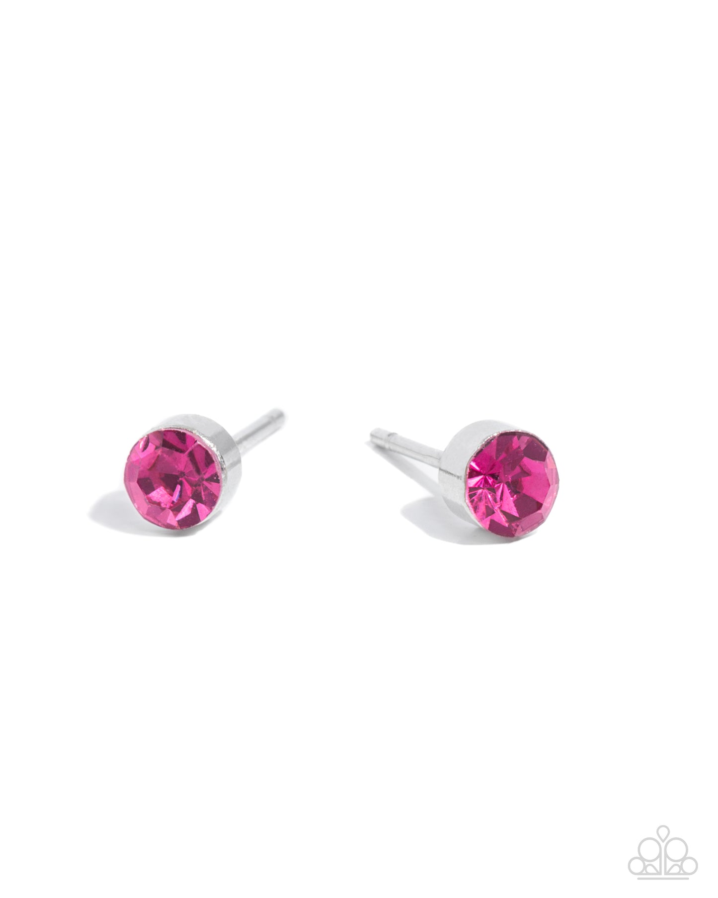 Logical Light - Pink Rhinestone Paparazzi Post Earrings