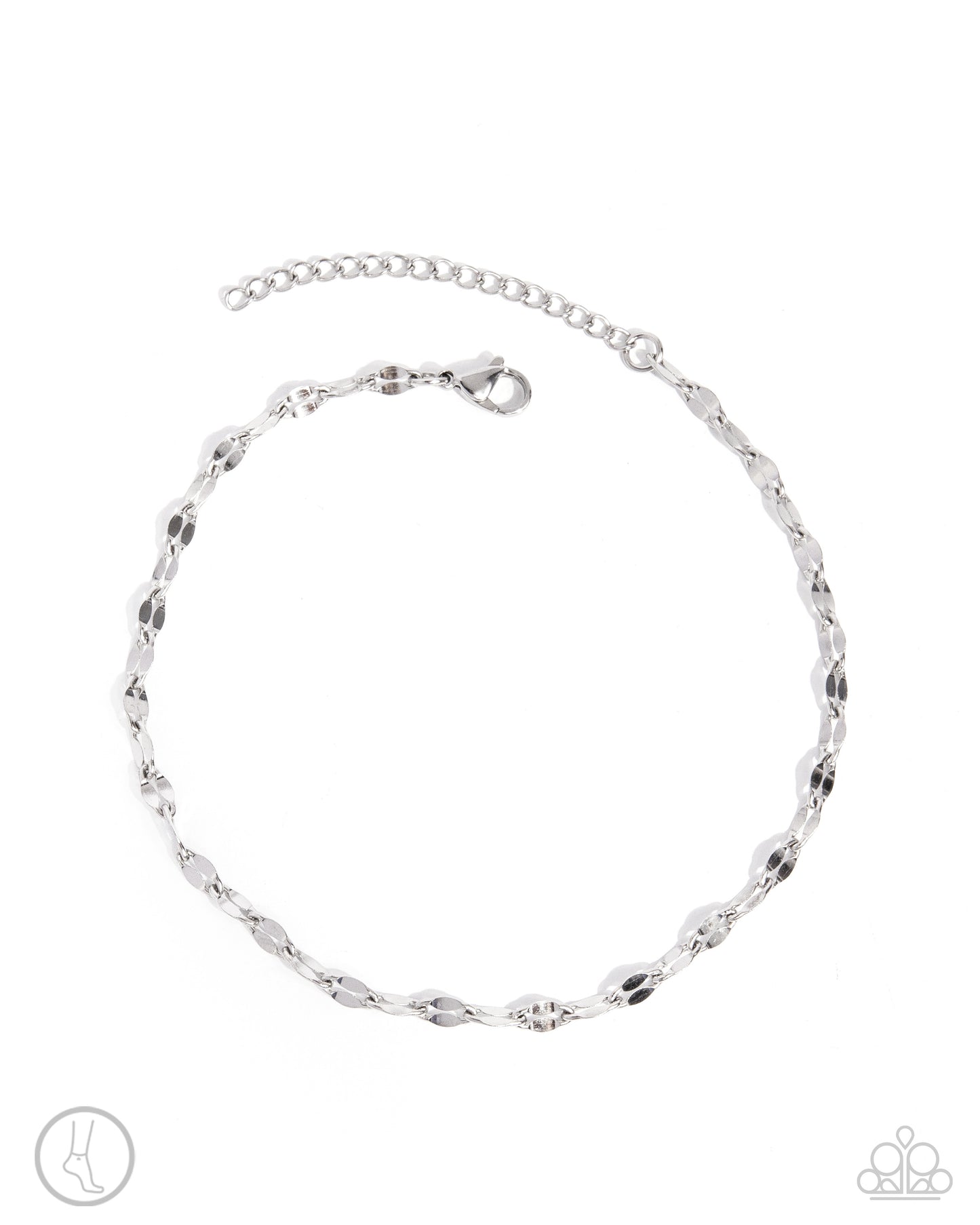 Relaxed Radiance - Silver Stainless Steel Abstract Links Paparazzi Anklet