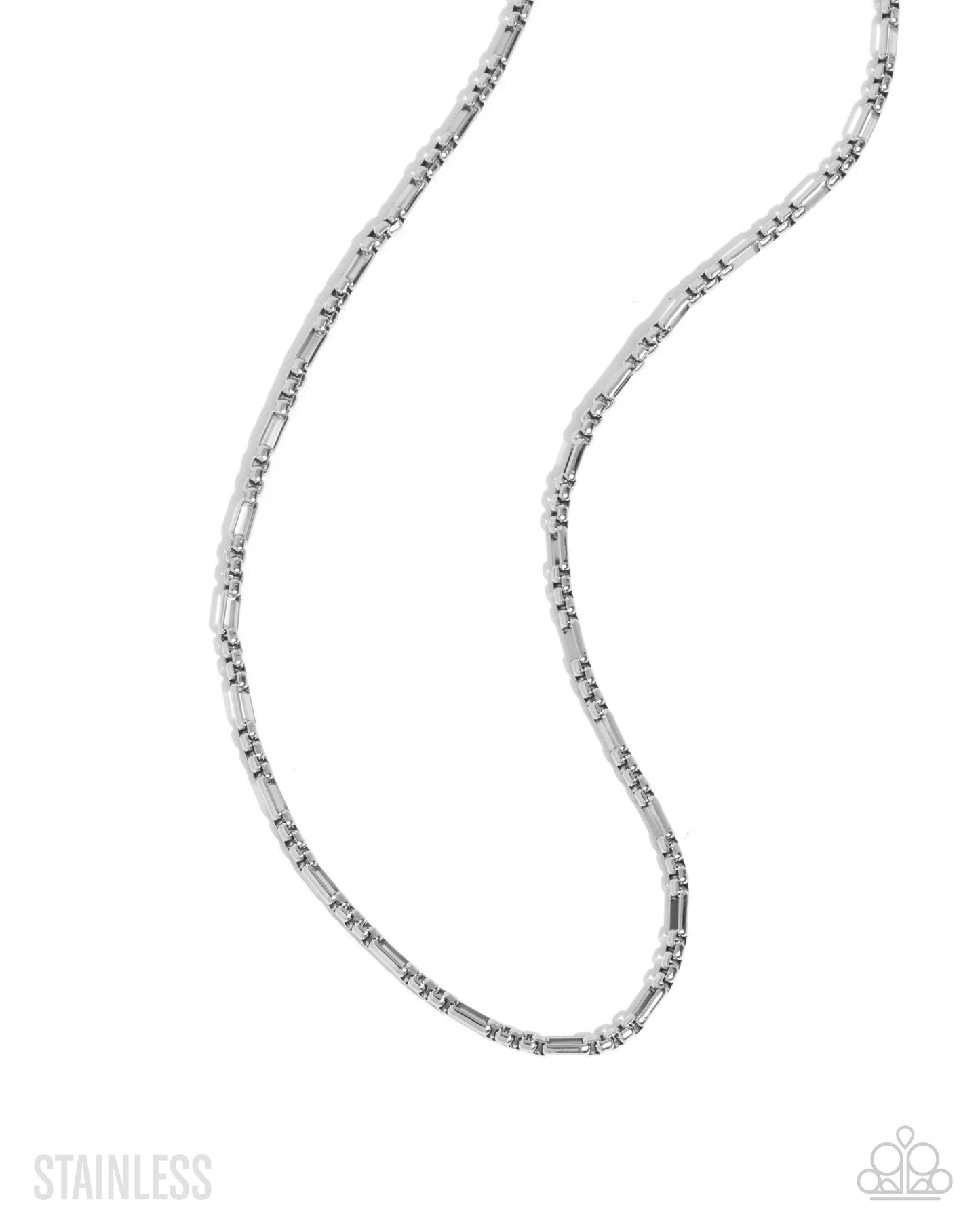 Pondering Paperclip - Silver Stainless Steel Paperclip Chain Paparazzi Men's Necklace