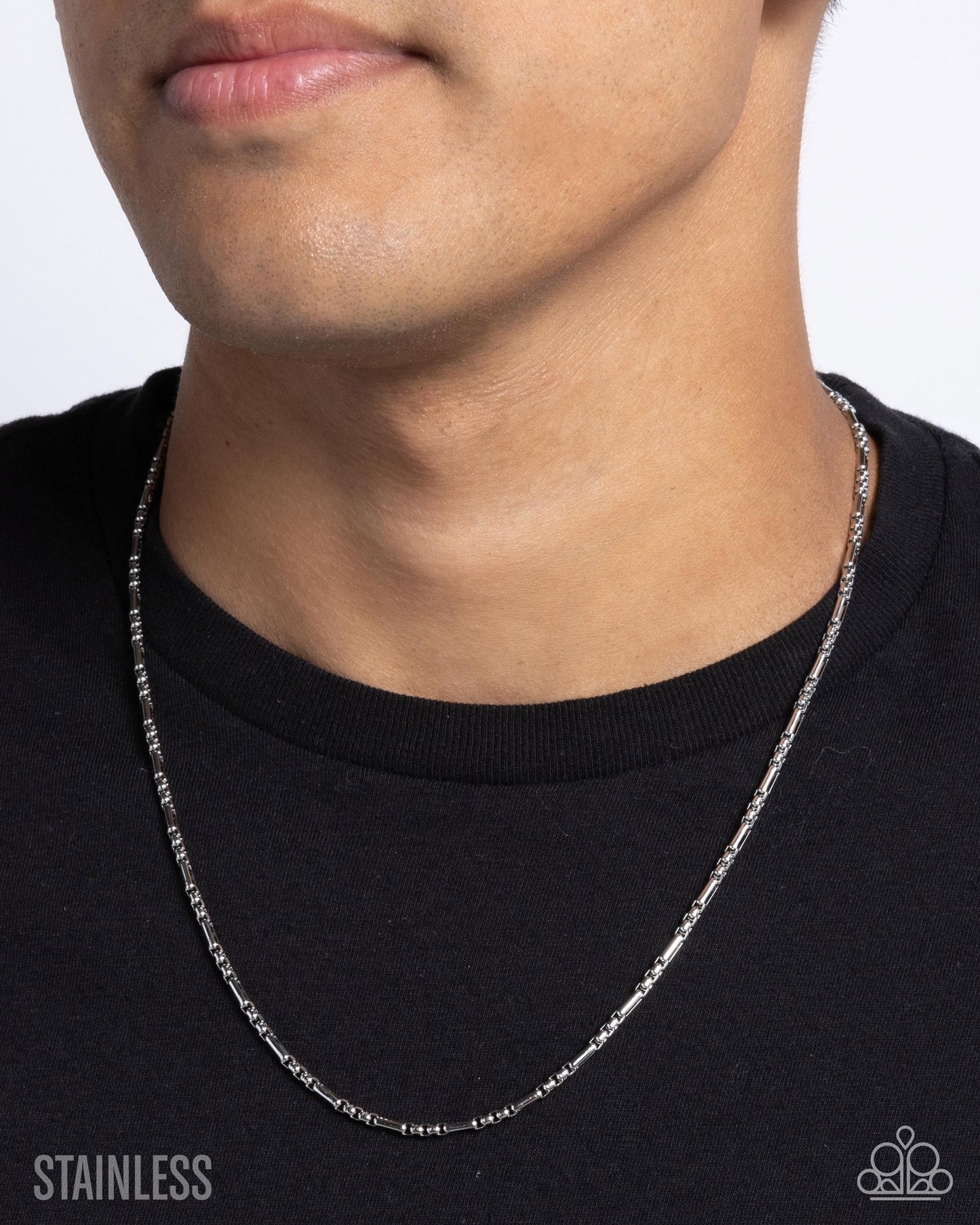 Pondering Paperclip - Silver Stainless Steel Paperclip Chain Paparazzi Men's Necklace