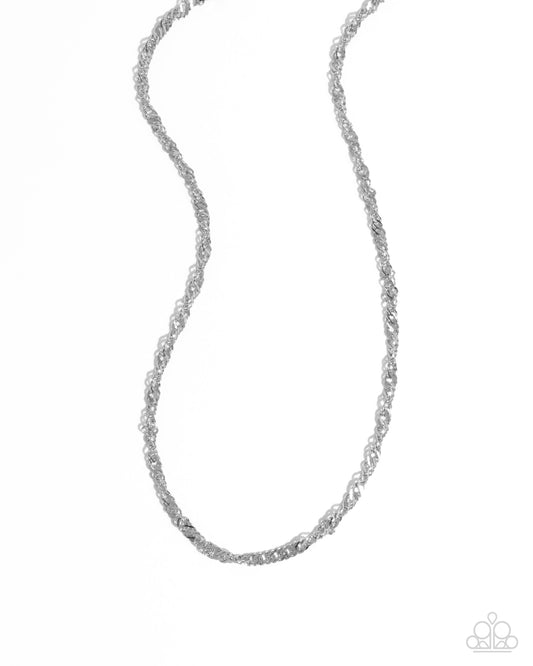 Chain Confrontation - Silver Stainless Steel Chain Paparazzi Men's Necklace