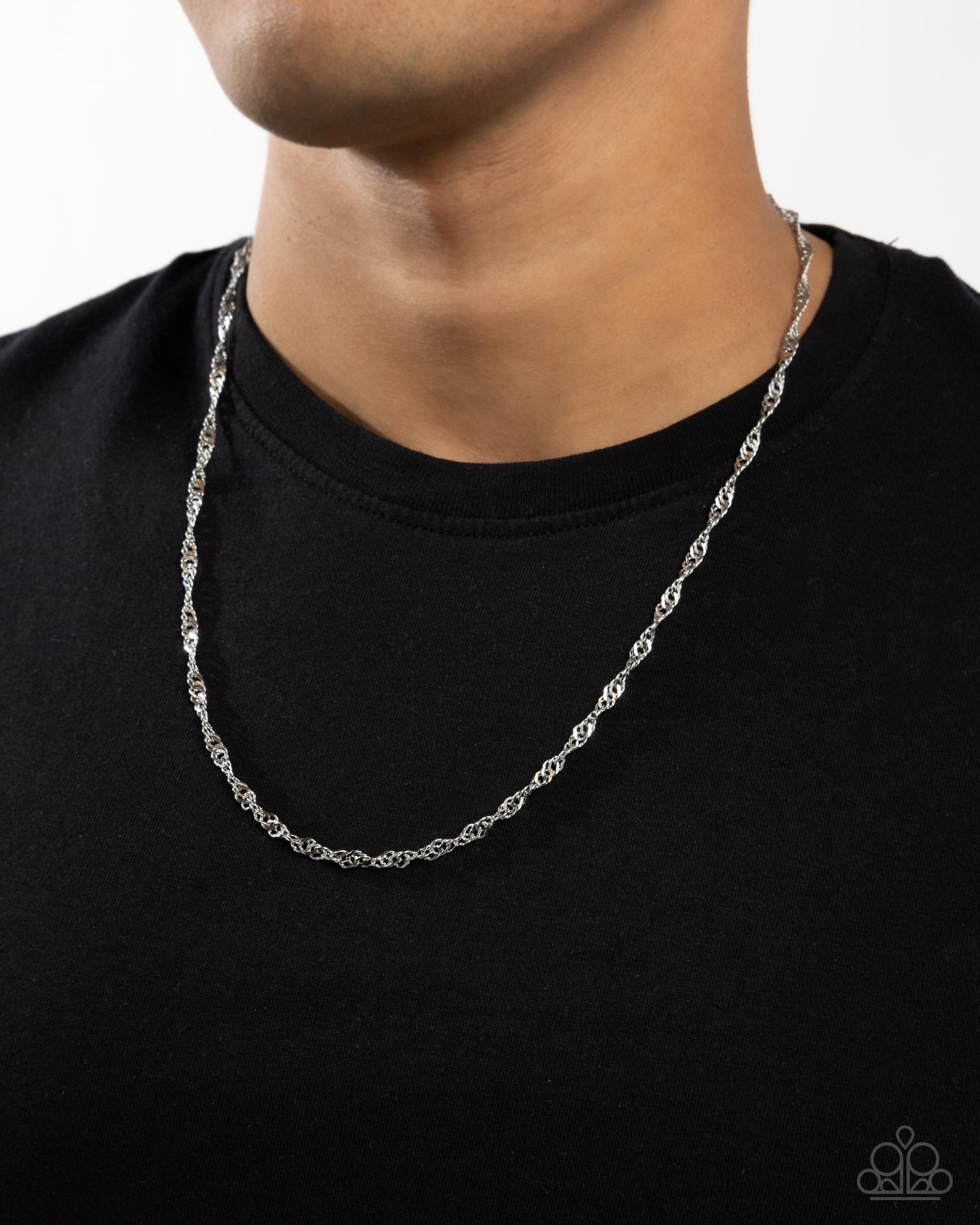 Chain Confrontation - Silver Stainless Steel Chain Paparazzi Men's Necklace
