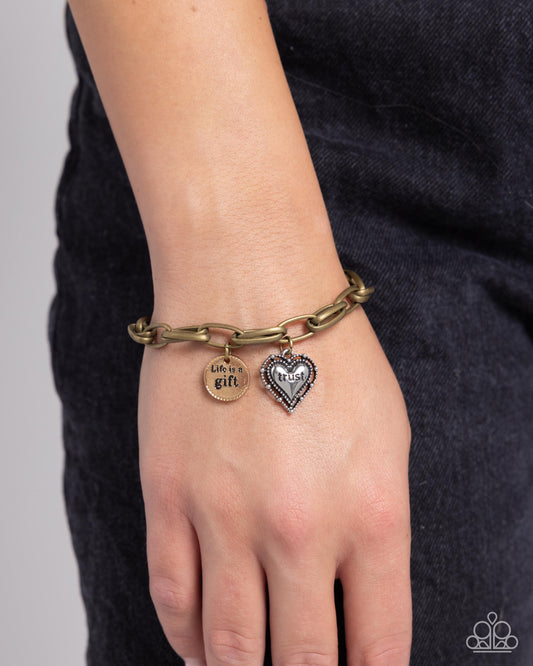 Life Is A Gift - Multicolor Metal Charms Paparazzi Tennis Bracelet