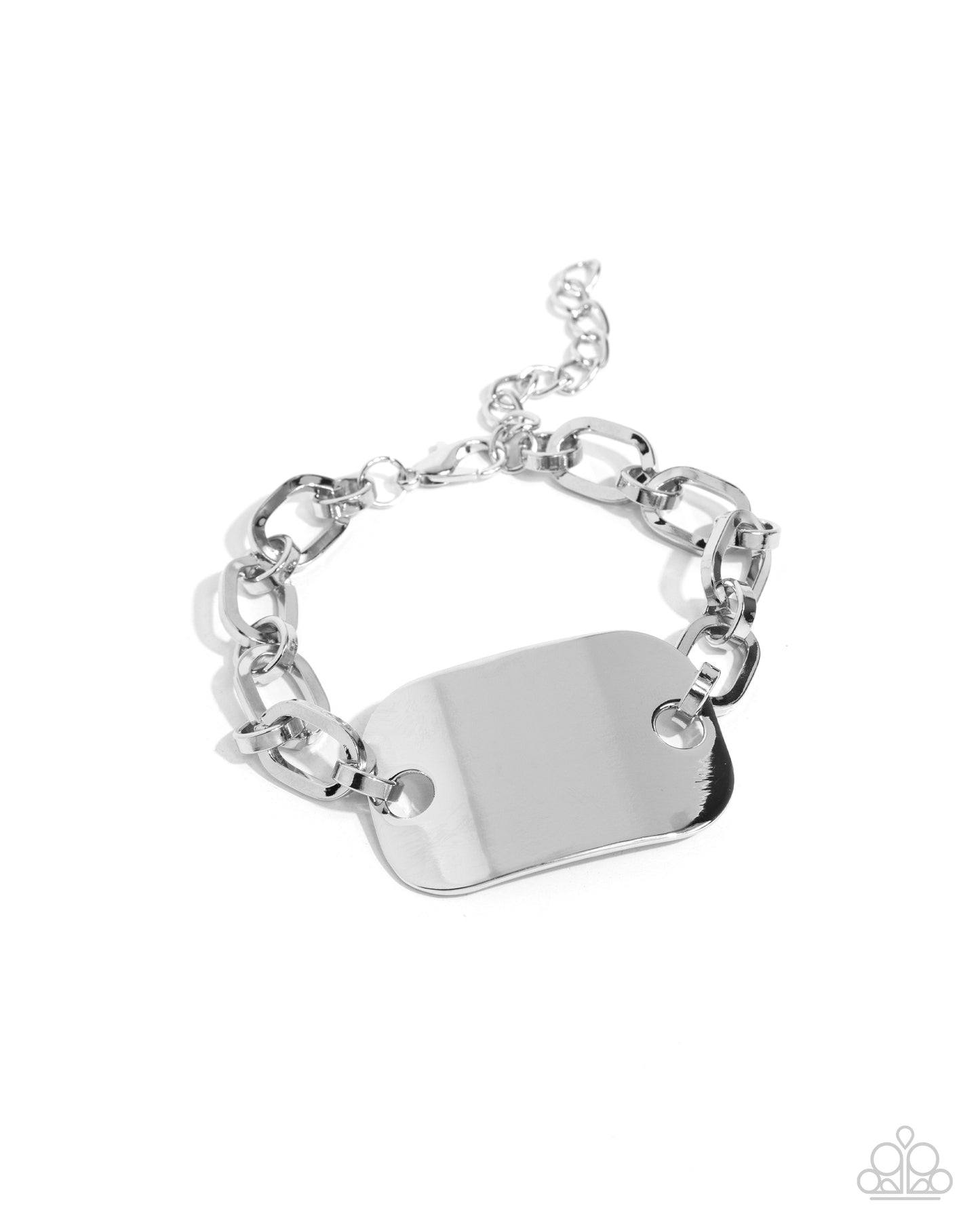Sleek Suit - Silver Chunky Chain/Oversized Rectangular Frame Paparazzi Men's Bracelet