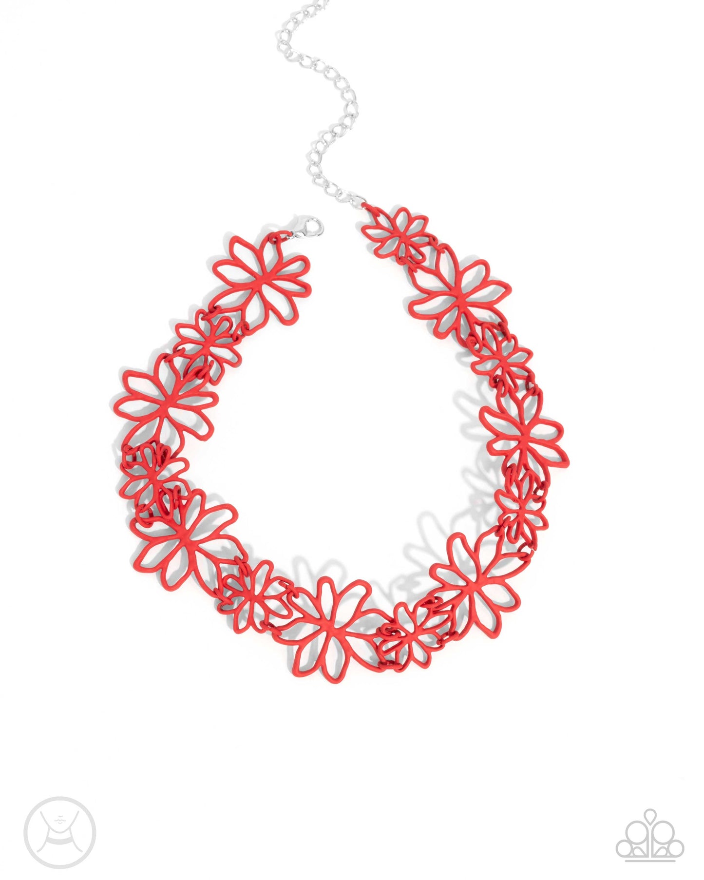 Bouquet Blend - Red Airy Flower Paparazzi Choker Necklace & matching earrings