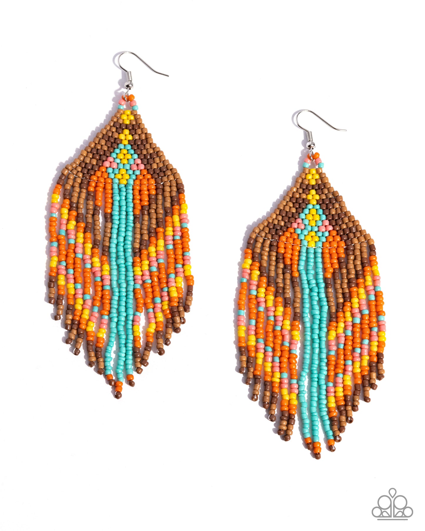 Paramount Pattern - Multicolored Seed Bead Tapestry-Inspired Paparazzi Earrings