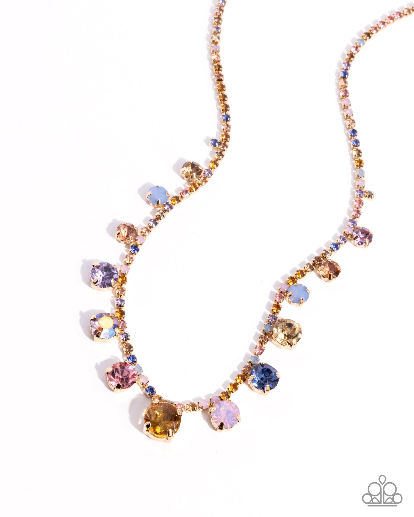 Colorful Countess - Multicolored Rhinestones/Multicolored Gems Paparazzi Necklace & matching earrings