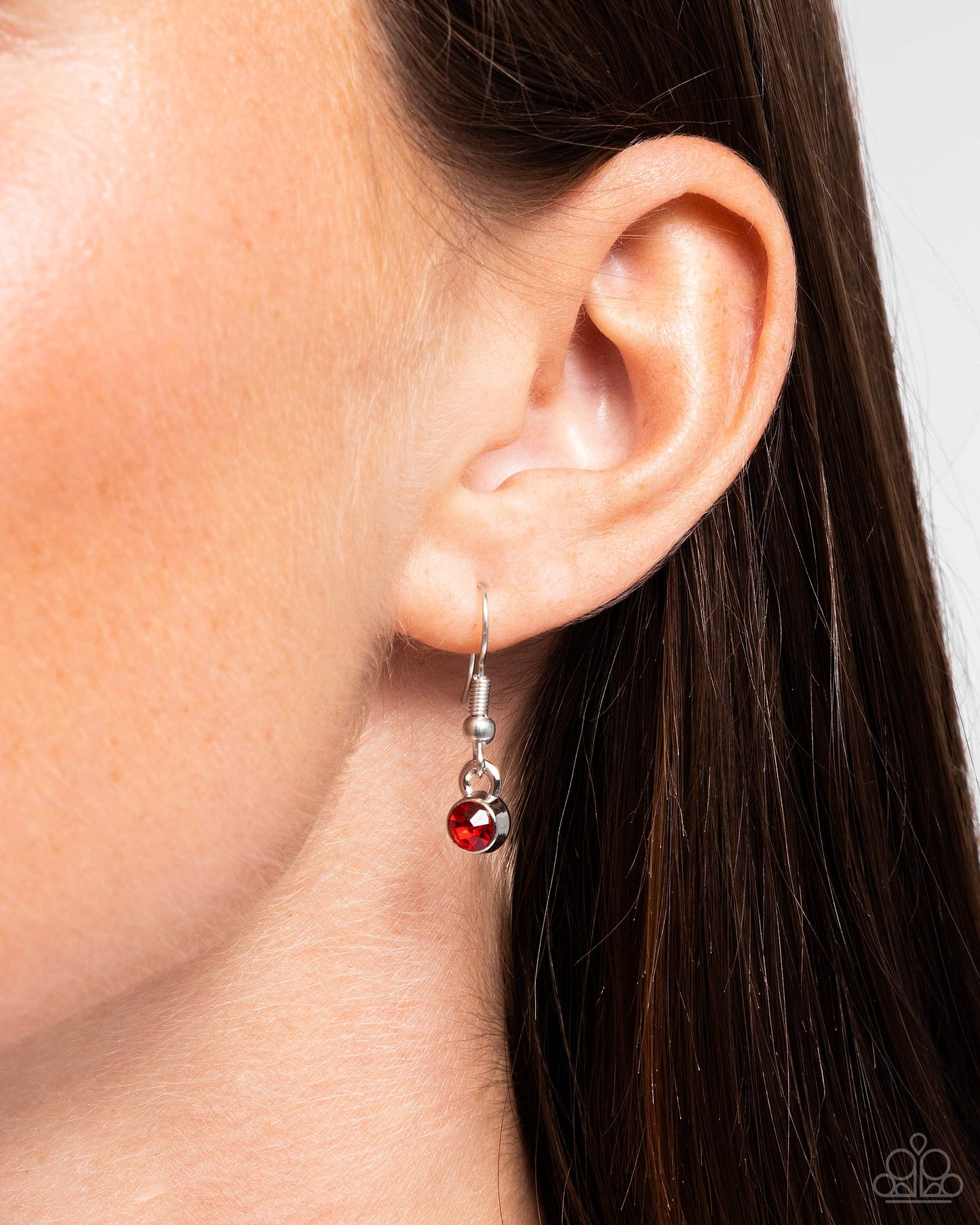 Valentines Day Decadence - Red Rhinestone Heart Pendant/Mismatched Chains Paparazzi Necklace & matching earrings