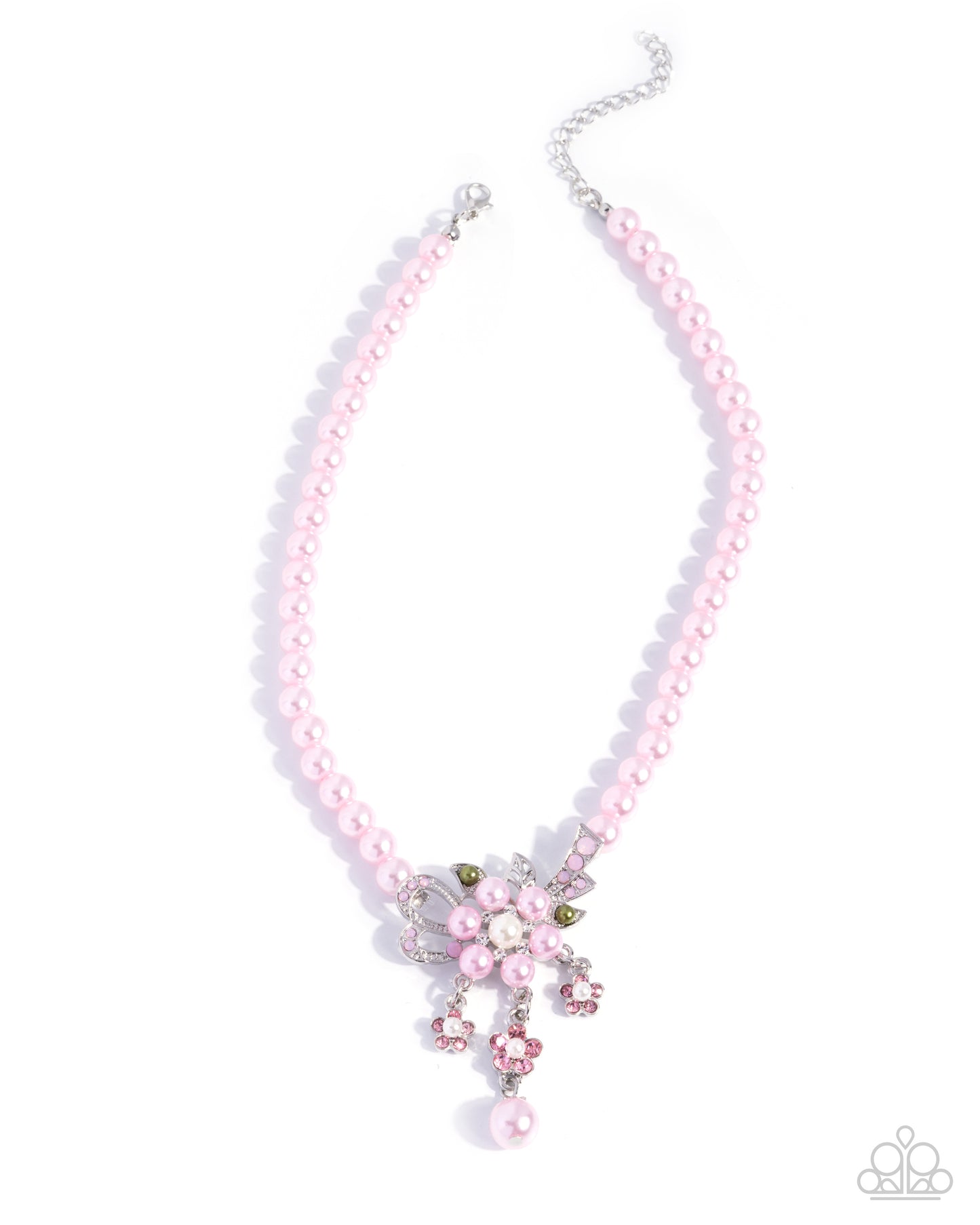 All Over TON - Pink Pearls/Boutonniere-Inspired Pendant Paparazzi Necklace & matching earrings