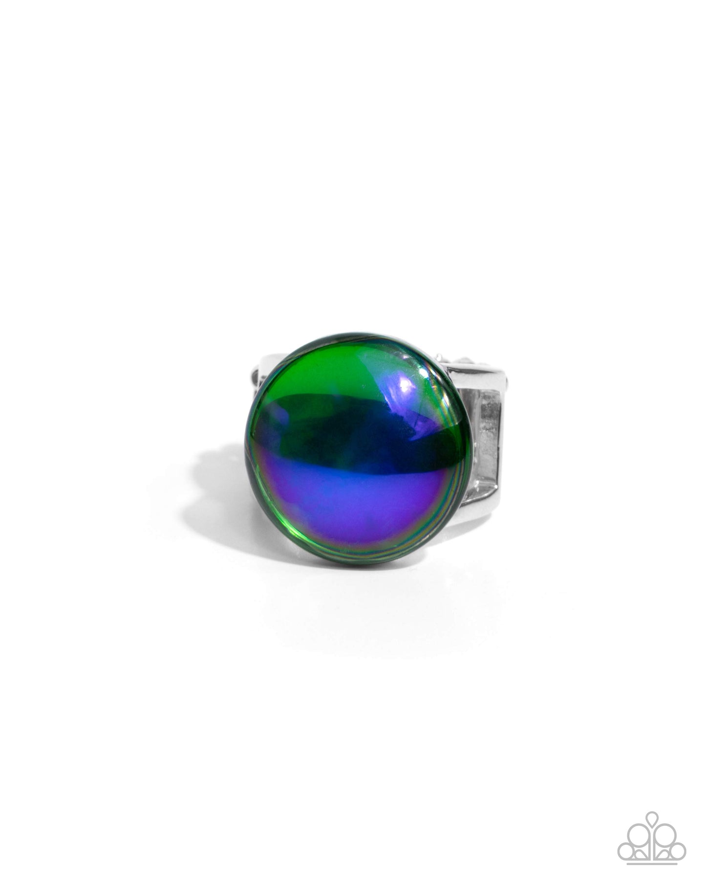 Colorful Cantata - Green To Blue Slips Effect Glass Bead Paparazzi Ring