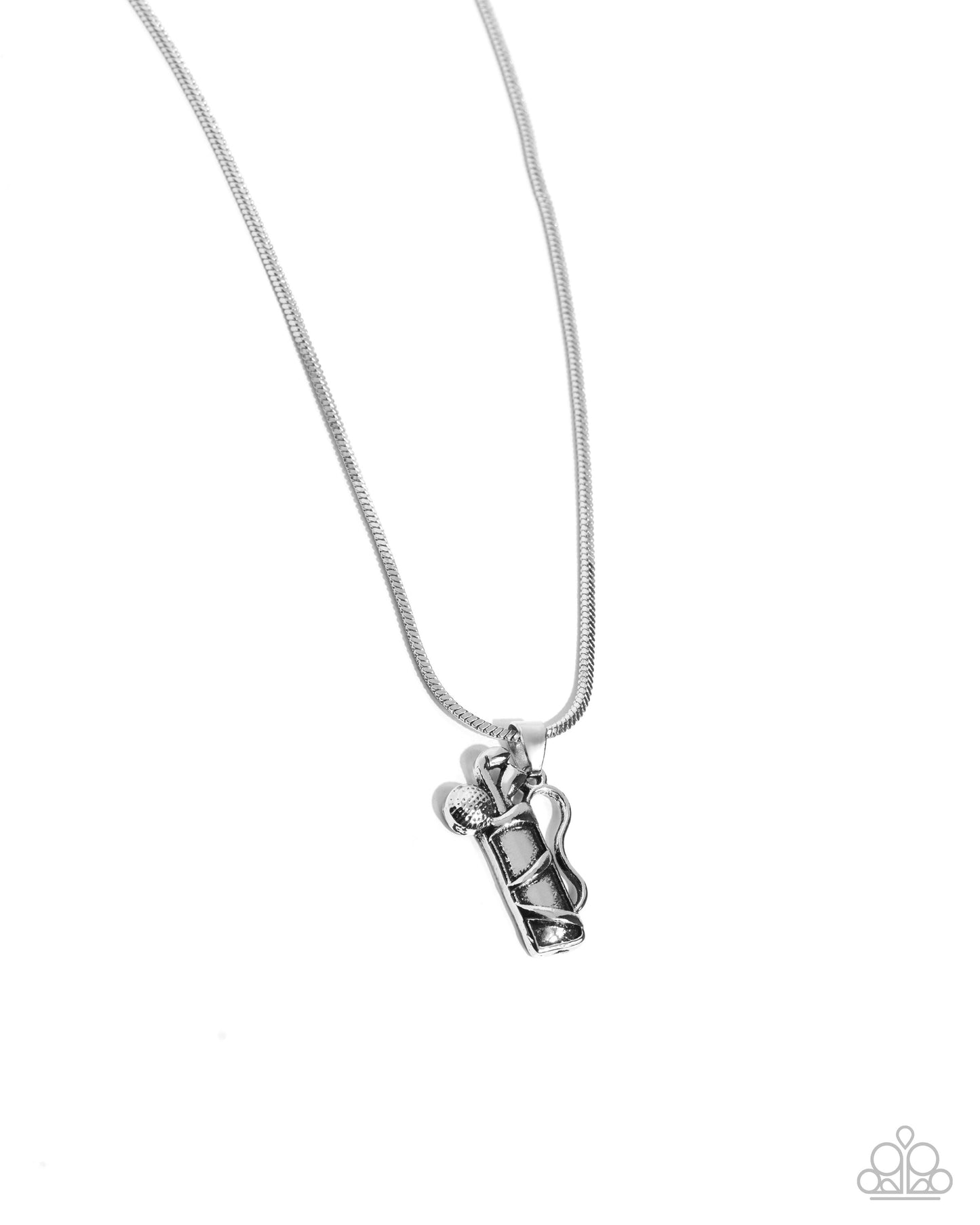 Hole in One Haute - Silver Golf Bag Pendant Paparazzi Necklace & matching earrings