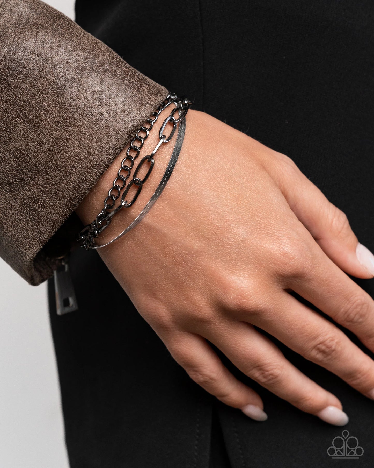 Mismatched Maverick Complete Look - Multicolored Metal Mismatch Chains Paparazzi Necklace, Bracelet, and matching earrings