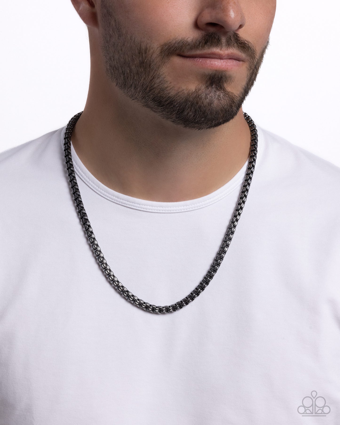 Alternative Appeal - Gunmetal Box Chain Necklace & Matching Bracelet