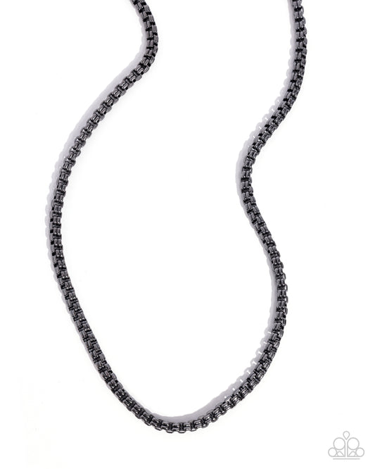 Alternative Appeal - Gunmetal Box Chain Necklace & Matching Bracelet