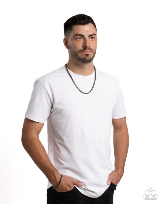 Alternative Appeal - Gunmetal Box Chain Necklace & Matching Bracelet