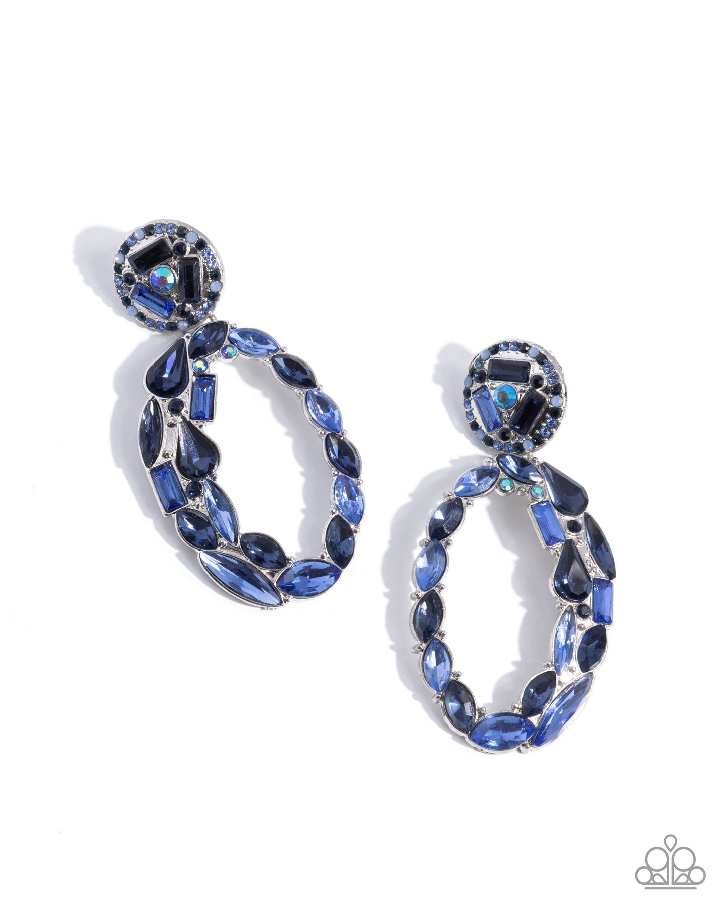 Eclectic Elevation - Blue Multicolored & Iridescent Gems Paparazzi Earrings