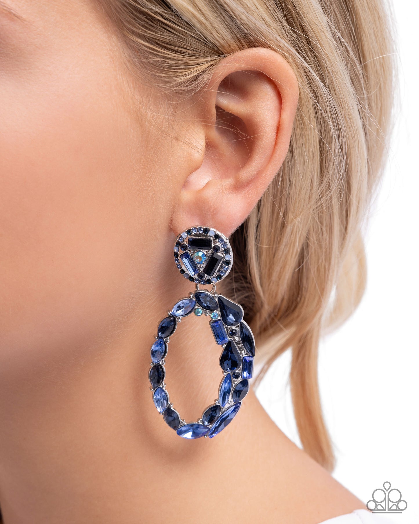 Eclectic Elevation - Blue Multicolored & Iridescent Gems Paparazzi Earrings