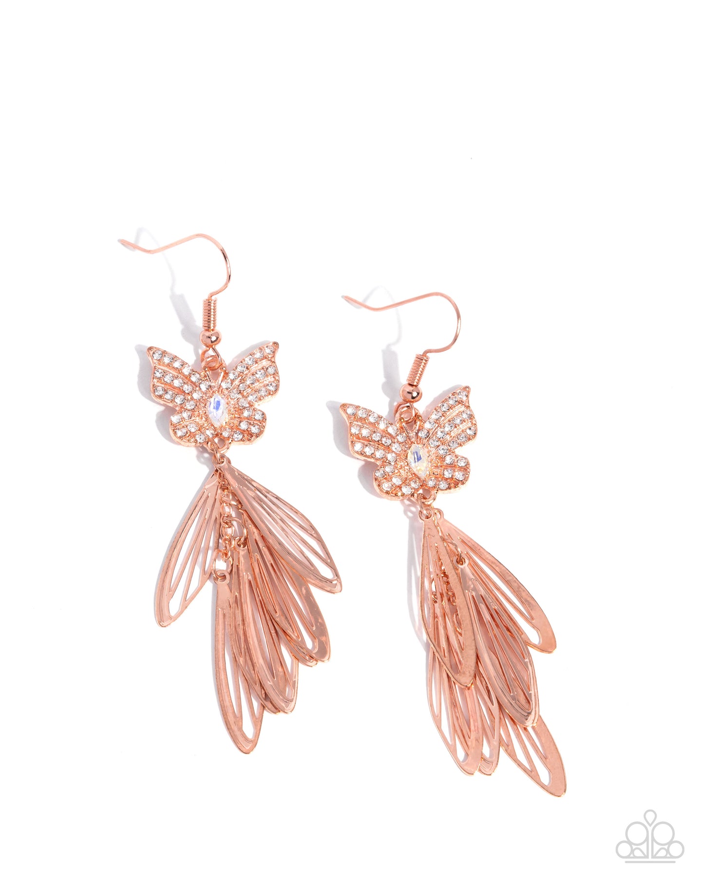 Fairy Dust - Copper Butterfly & Copper Butterfly Wing Tassels Paparazzi Earrings