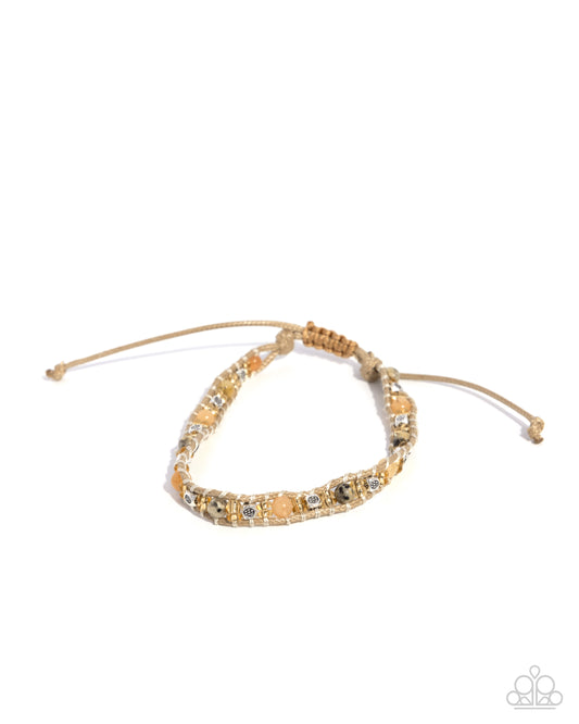 Mesmerizing Motif - Yellow/Gold & Orange Beaded Paparazzi Urban Bracelet
